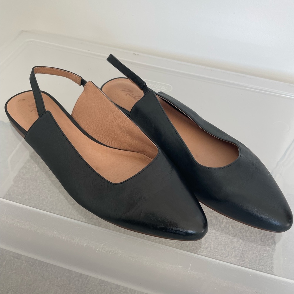 Madewell Margot leather Slingback flats - Sz 8